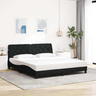 Bed frame without mattress, black fabric, 180x200 cm