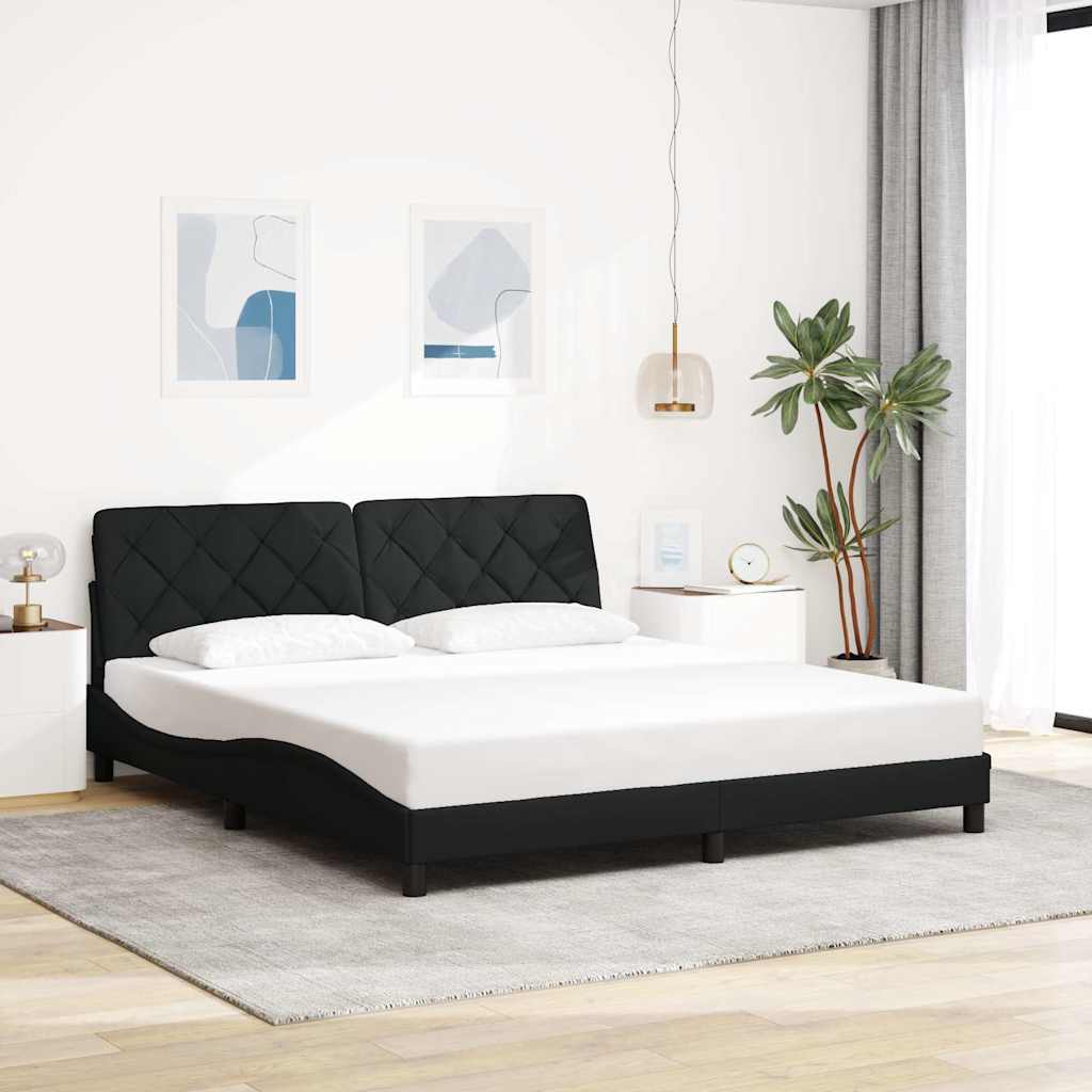 Bedframe zonder matras stof zwart 180x200 cm
