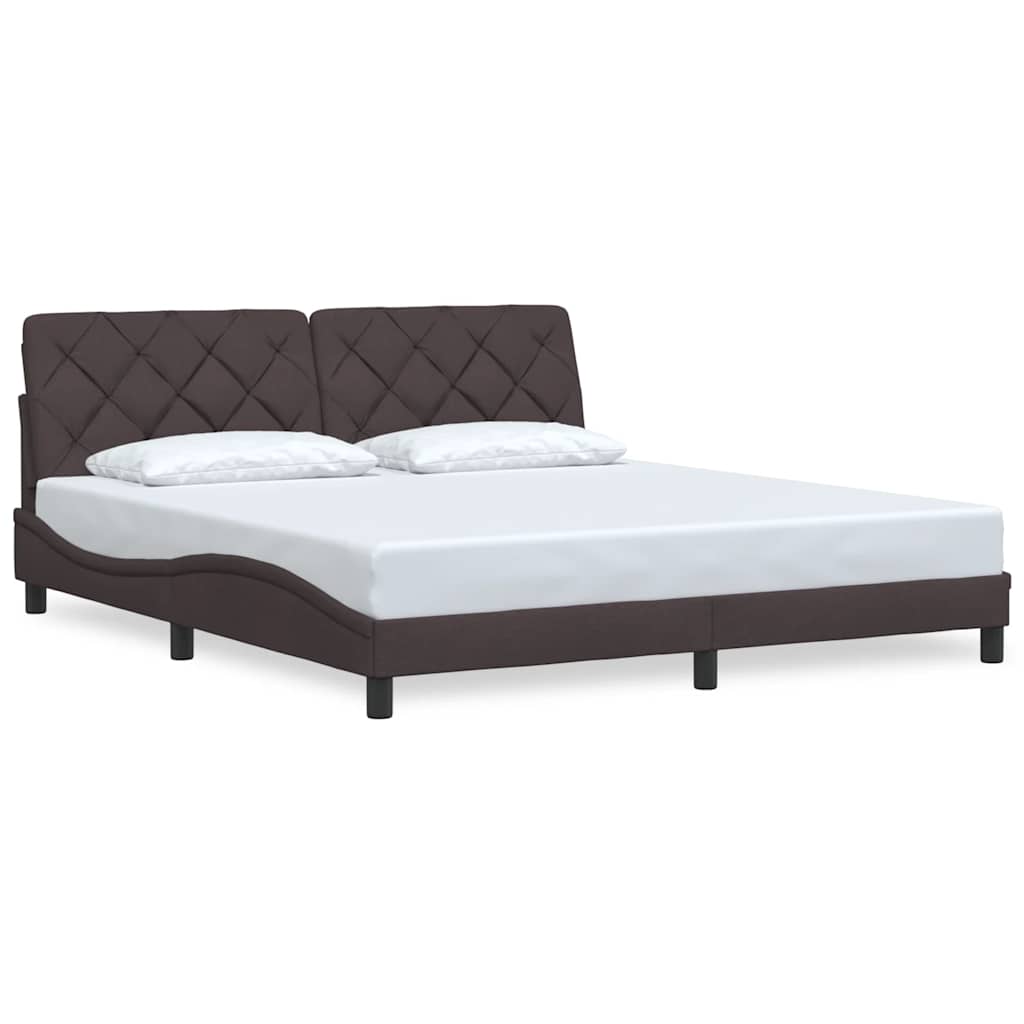 Bedframe zonder matras stof donkerbruin 180x200 cm