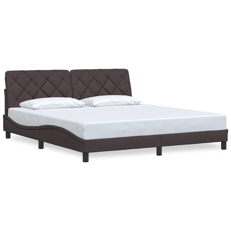 Bedframe zonder matras stof donkerbruin 180x200 cm