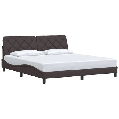 Bedframe zonder matras stof donkerbruin 180x200 cm
