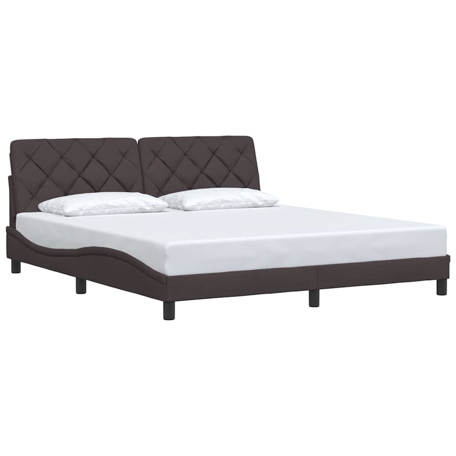 Bedframe zonder matras stof donkerbruin 180x200 cm