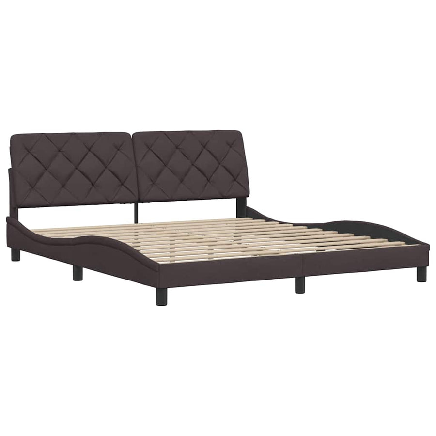 Bedframe zonder matras stof donkerbruin 180x200 cm