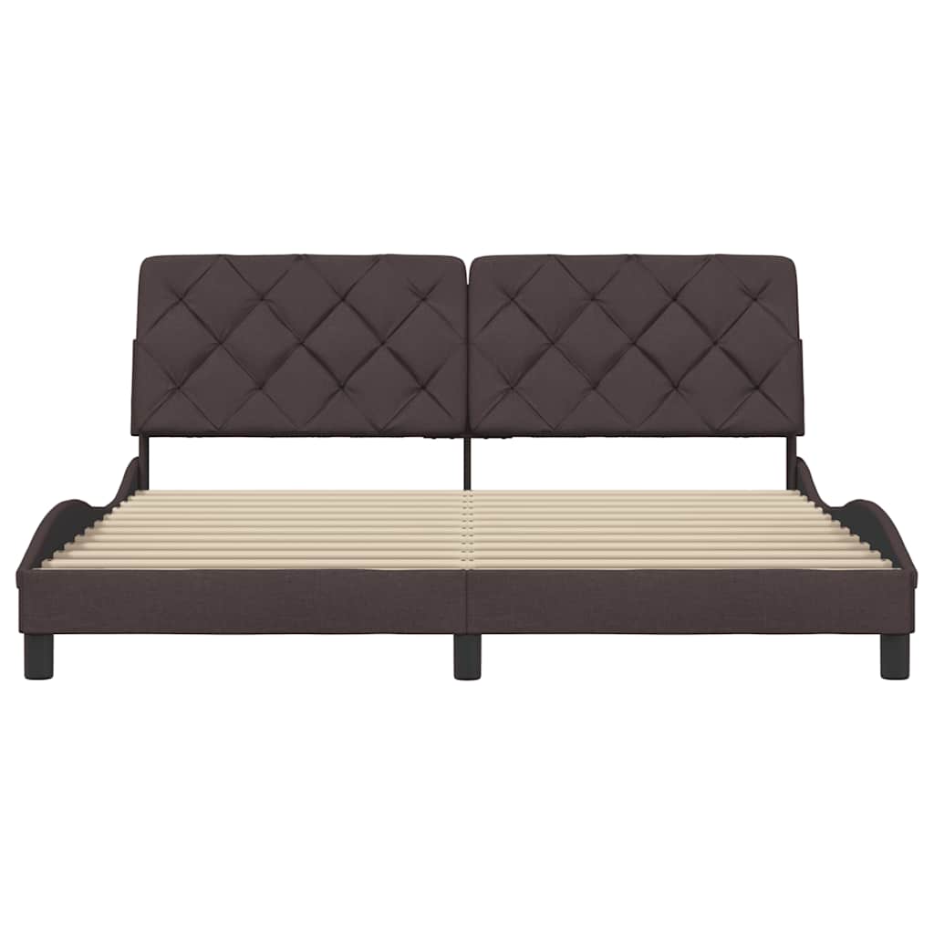 Bedframe zonder matras stof donkerbruin 180x200 cm