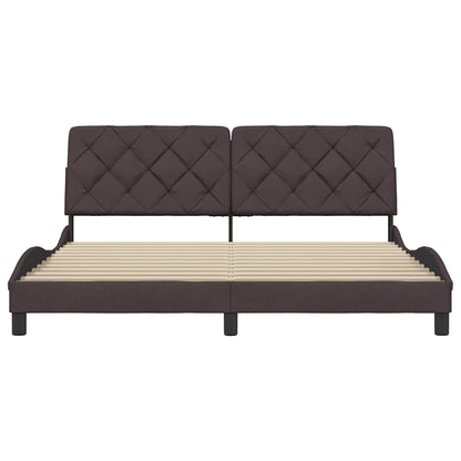 Bedframe zonder matras stof donkerbruin 180x200 cm