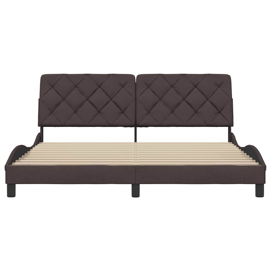 Bedframe zonder matras stof donkerbruin 180x200 cm