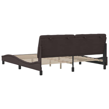 Bedframe zonder matras stof donkerbruin 180x200 cm
