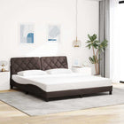 Bedframe 180x200 cm donkerbruin polyester