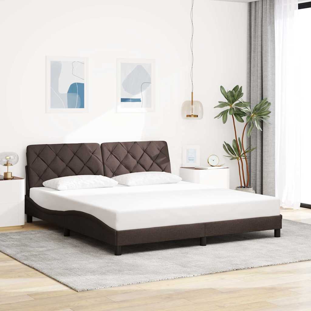 Bedframe zonder matras stof donkerbruin 180x200 cm