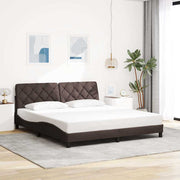 Bedframe 180x200 cm donkerbruin polyester