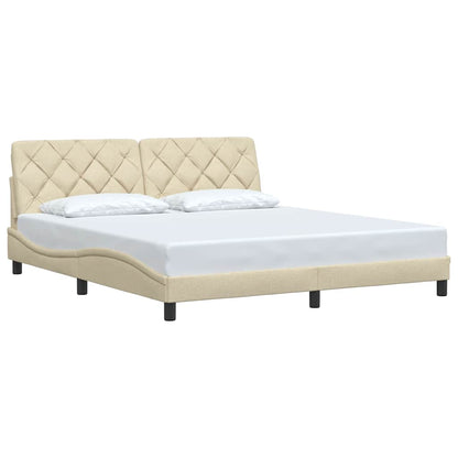 Bedframe zonder matras stof crèmekleurig 180x200 cm