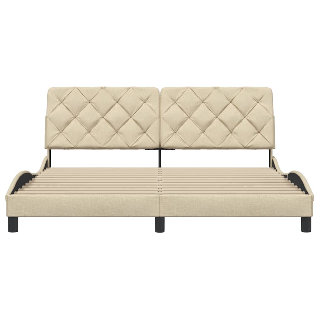 Bedframe zonder matras stof crèmekleurig 180x200 cm