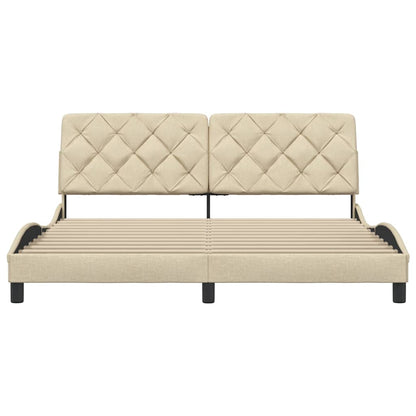 Bedframe zonder matras stof crèmekleurig 180x200 cm