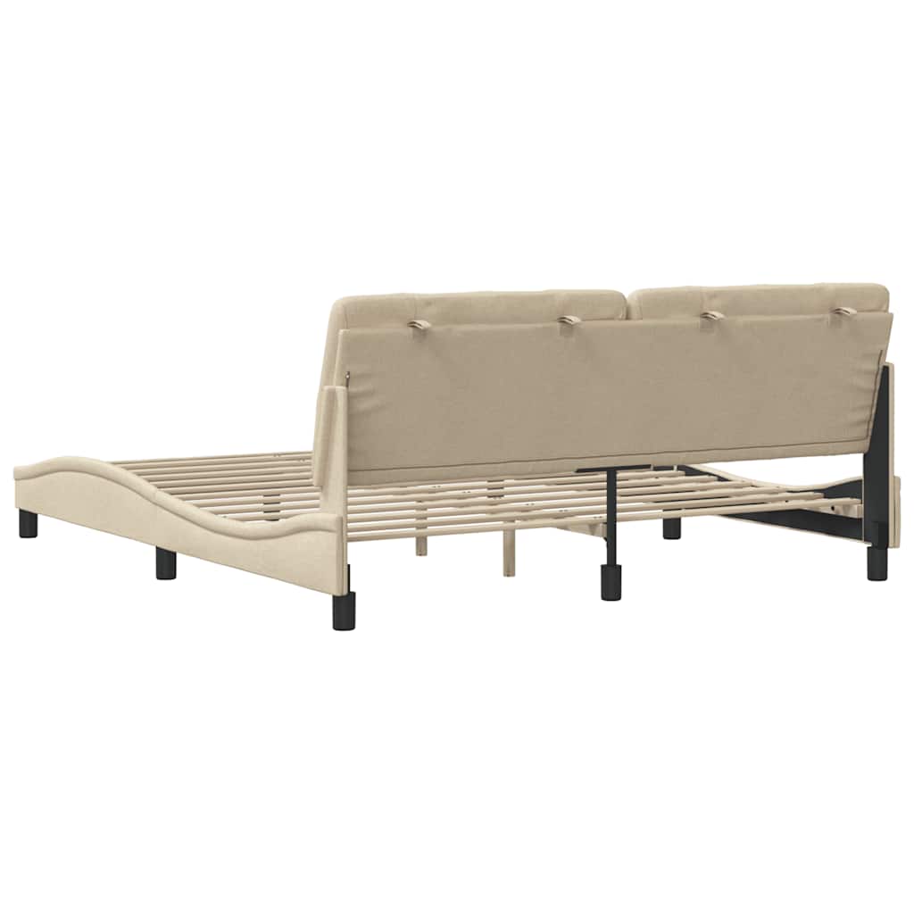 Bedframe zonder matras stof crèmekleurig 180x200 cm