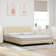 Bedframe 180x200 cm stof crème
