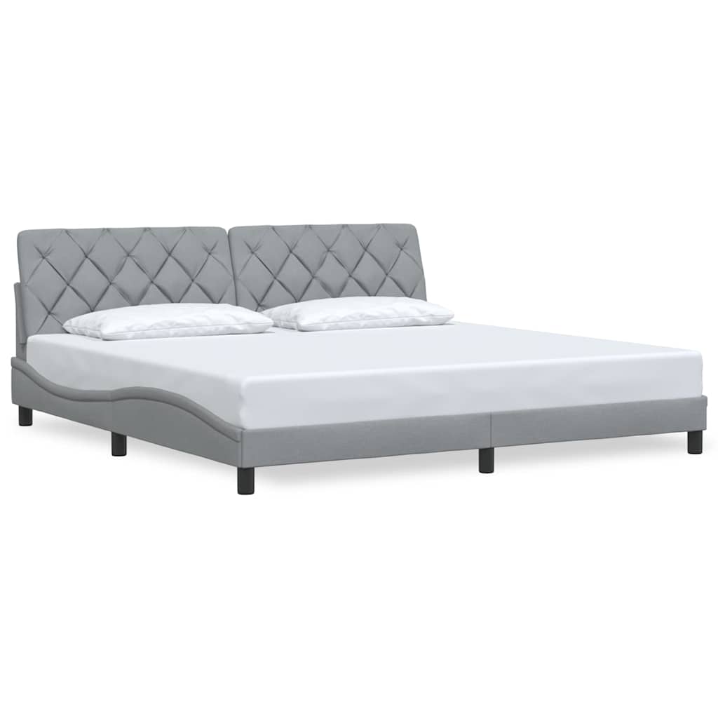Bedframe zonder matras stof lichtgrijs 200x200 cm