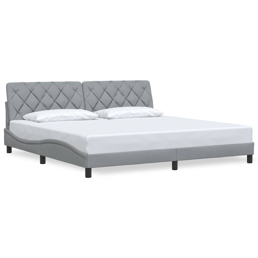 Bedframe zonder matras stof lichtgrijs 200x200 cm