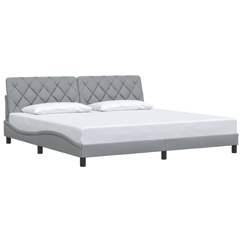 Bedframe zonder matras stof lichtgrijs 200x200 cm