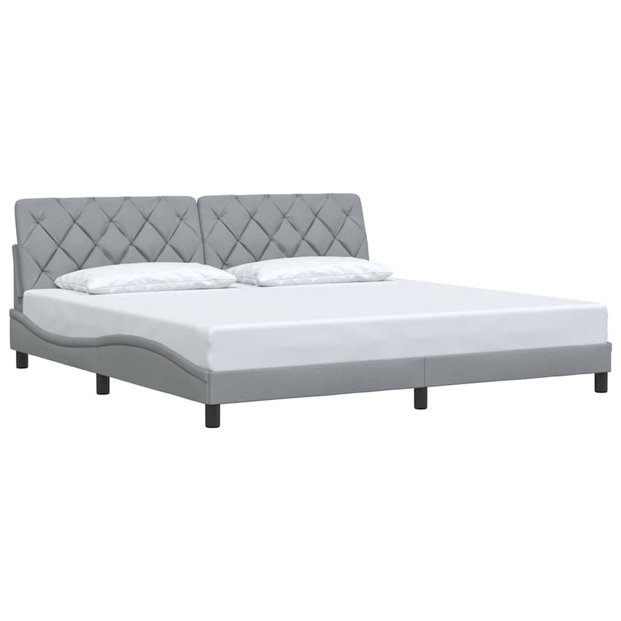 Bedframe zonder matras stof lichtgrijs 200x200 cm