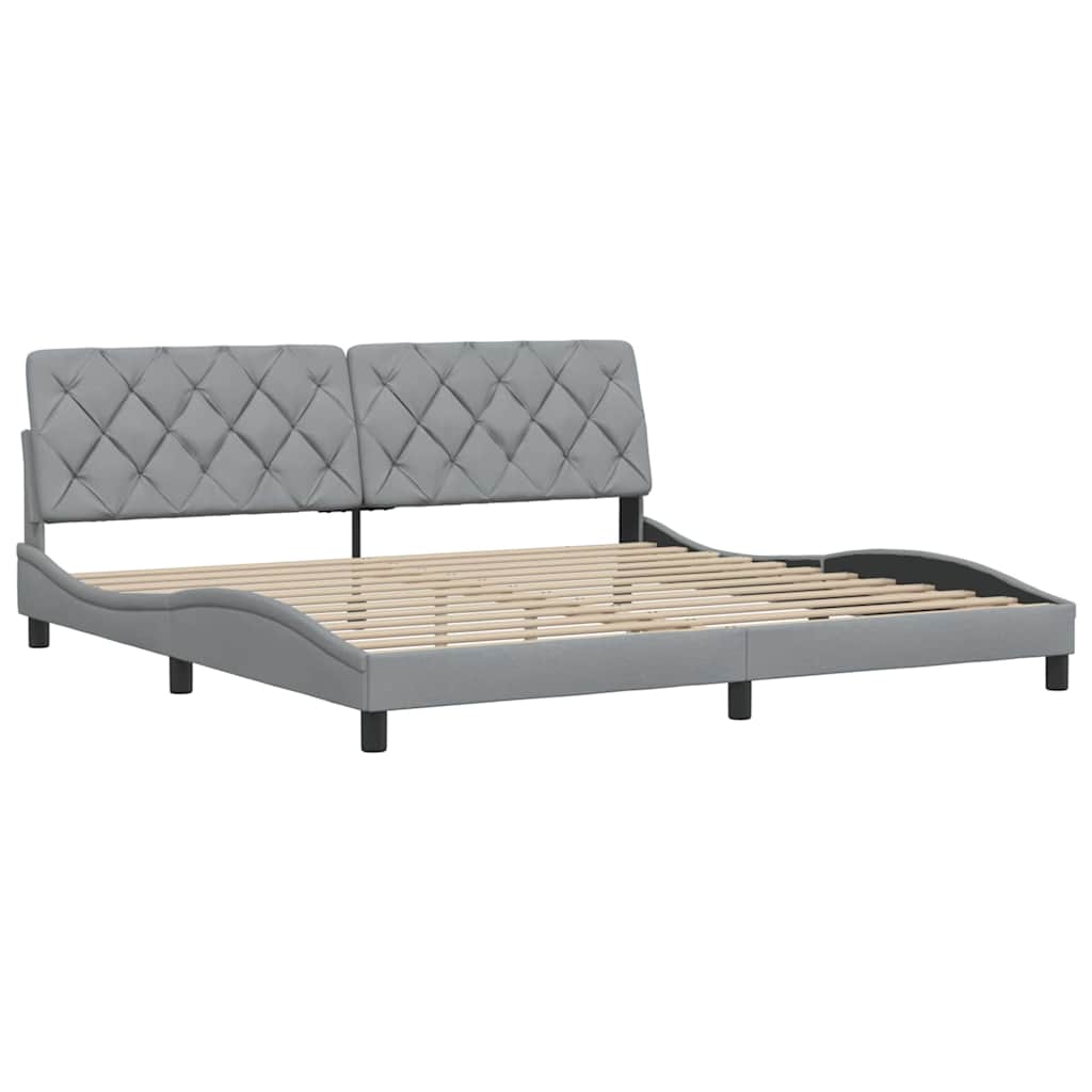 Bedframe zonder matras stof lichtgrijs 200x200 cm