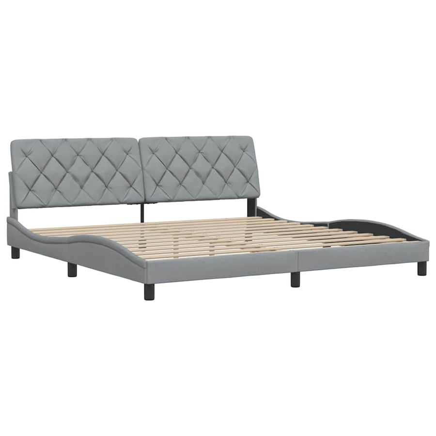 Bedframe zonder matras stof lichtgrijs 200x200 cm