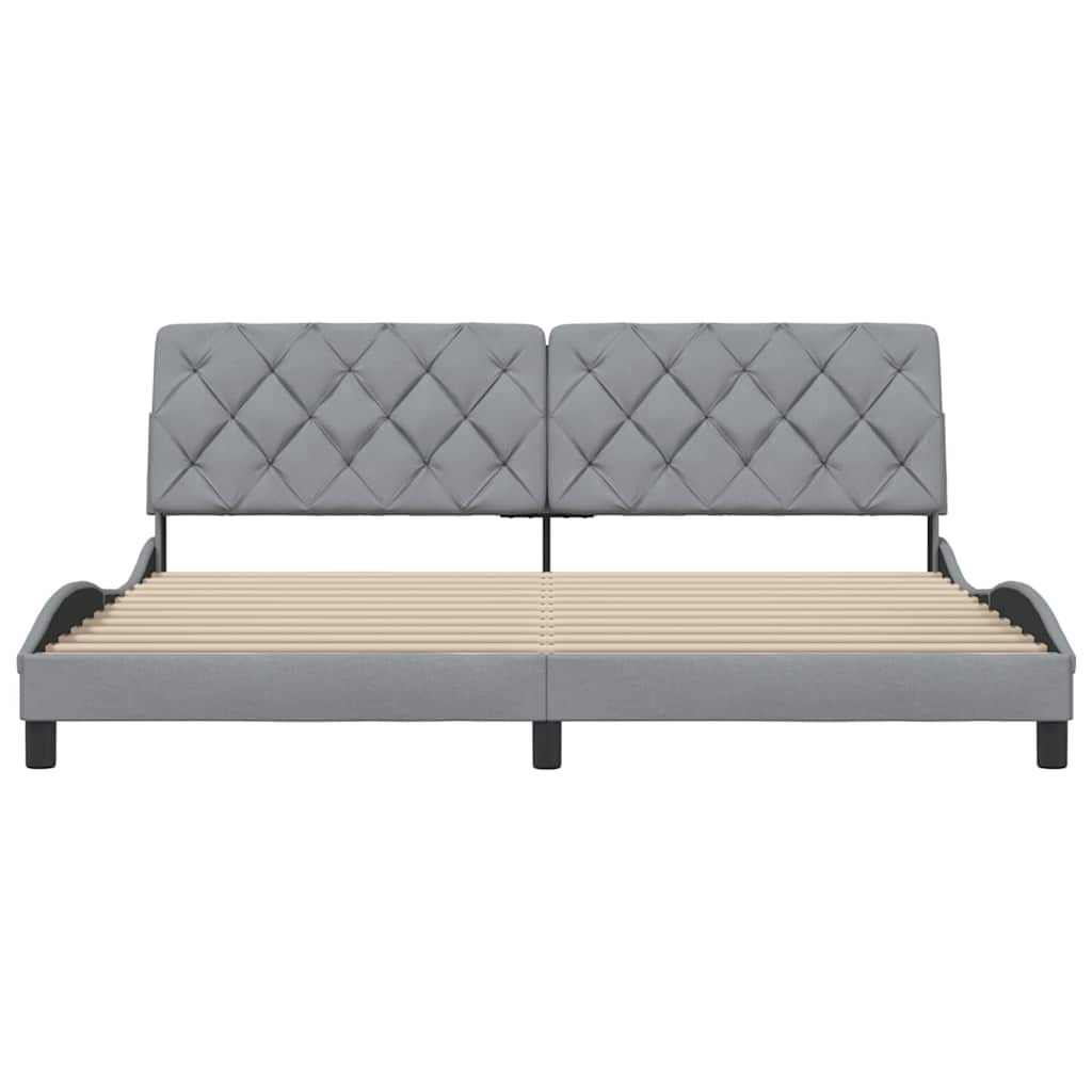 Bedframe zonder matras stof lichtgrijs 200x200 cm