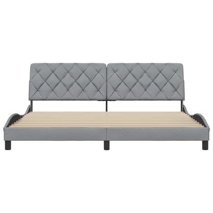 Bedframe zonder matras stof lichtgrijs 200x200 cm