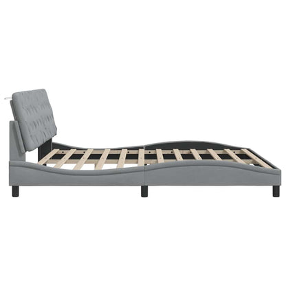 Bedframe zonder matras stof lichtgrijs 200x200 cm