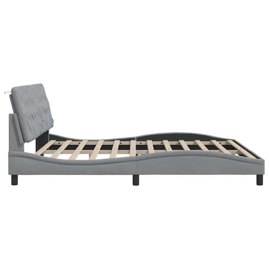 Bedframe zonder matras stof lichtgrijs 200x200 cm