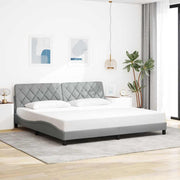 Bedframe lichtgrijs stof 200x200 cm