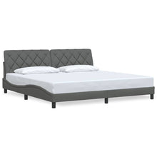 Bedframe zonder matras stof donkergrijs 200x200 cm