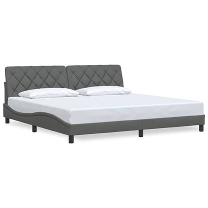 Bedframe zonder matras stof donkergrijs 200x200 cm