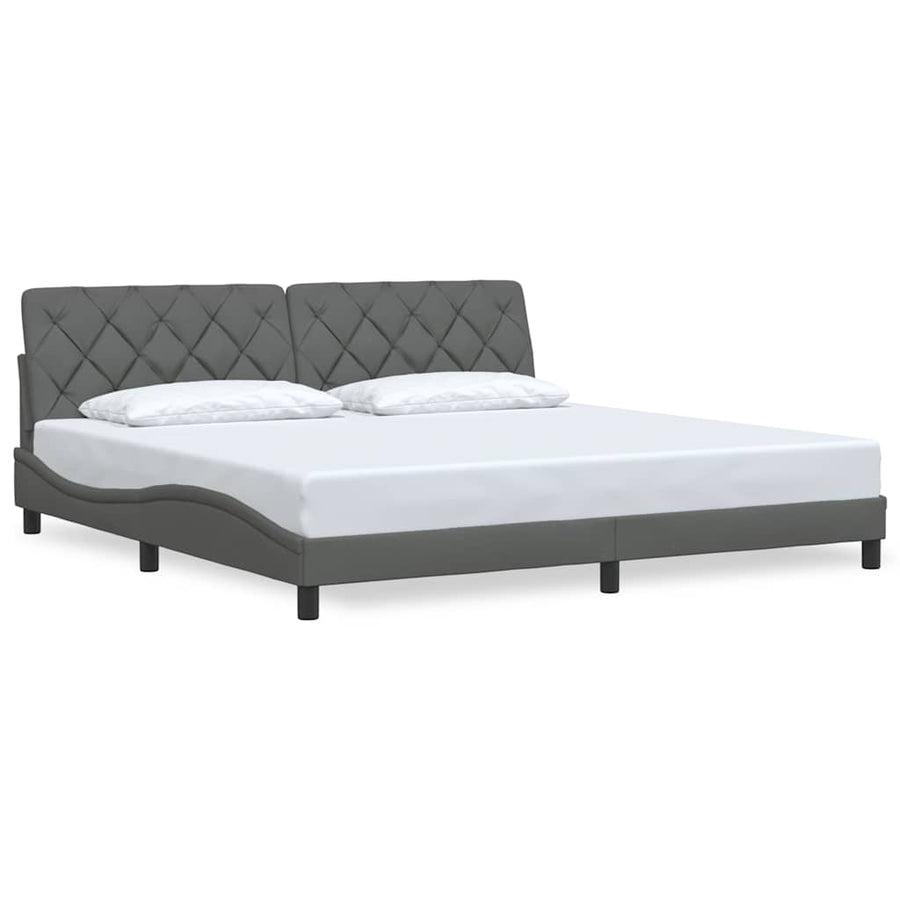 Bedframe zonder matras stof donkergrijs 200x200 cm