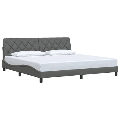 Bedframe zonder matras stof donkergrijs 200x200 cm