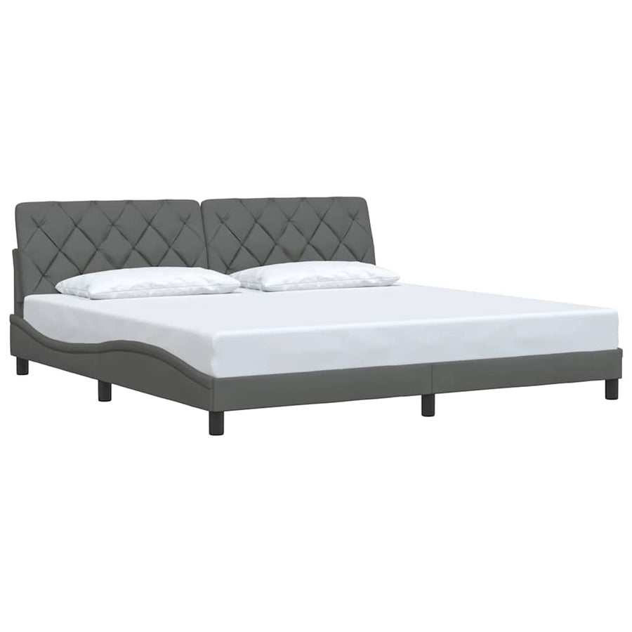 Bedframe zonder matras stof donkergrijs 200x200 cm