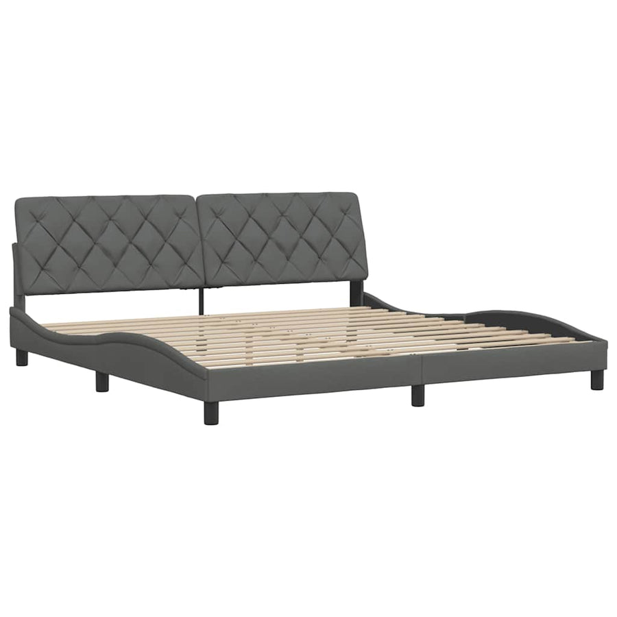 Bedframe zonder matras stof donkergrijs 200x200 cm