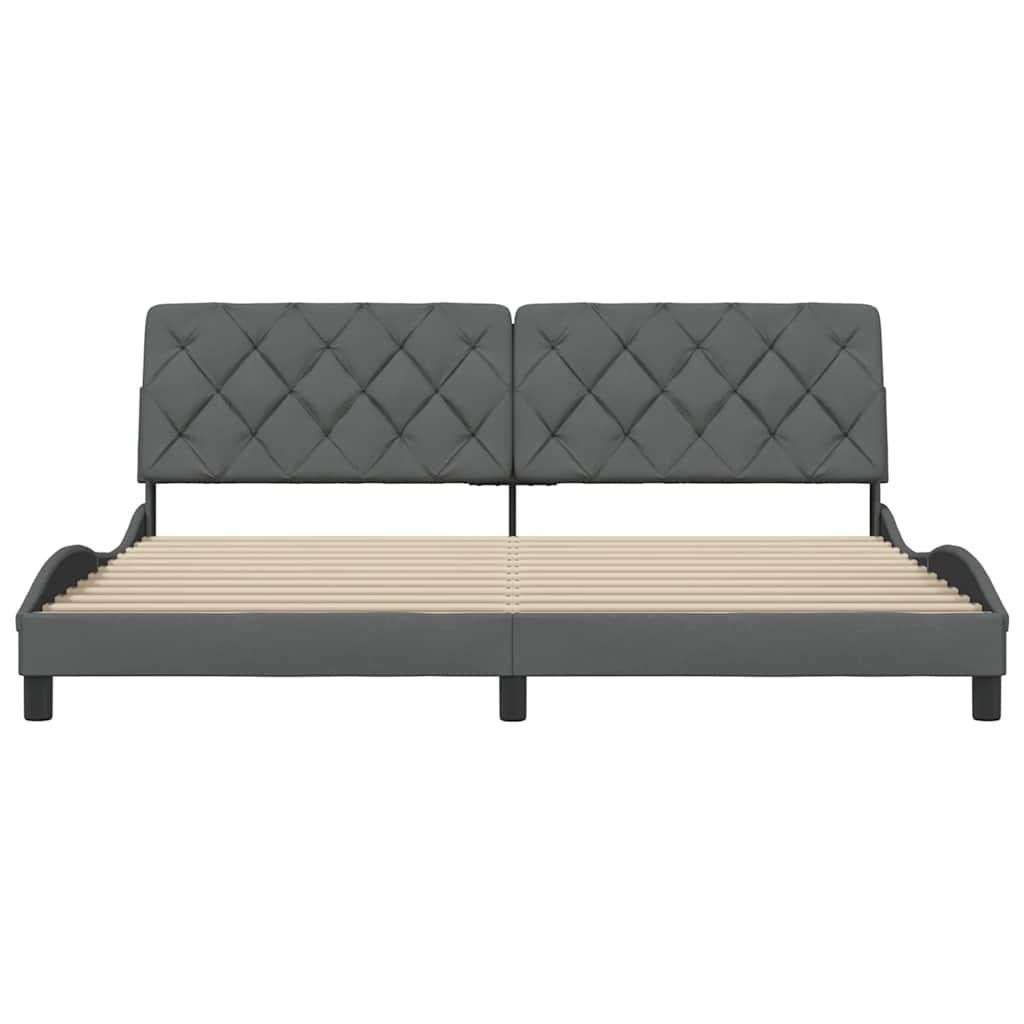 Bedframe zonder matras stof donkergrijs 200x200 cm