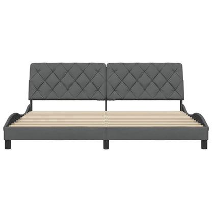 Bedframe zonder matras stof donkergrijs 200x200 cm
