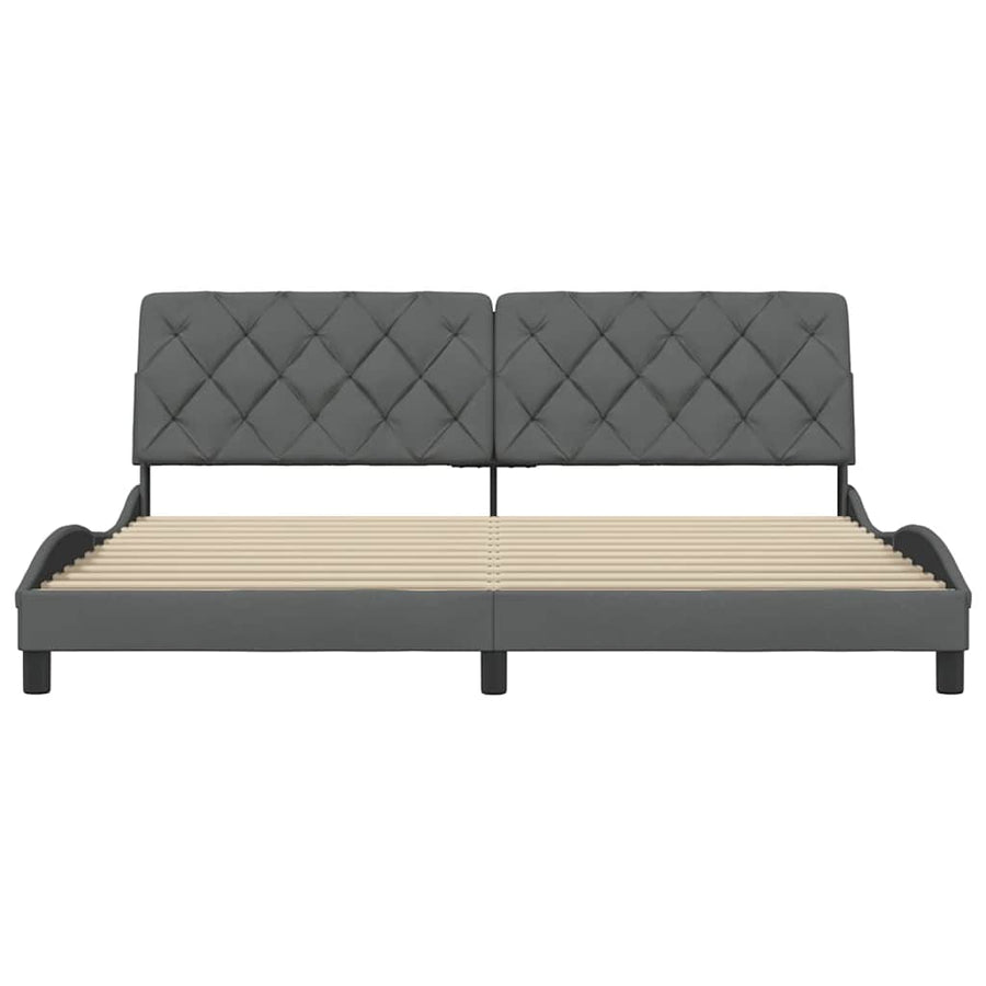 Bedframe zonder matras stof donkergrijs 200x200 cm