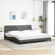 Bedframe donkergrijs stof 200x200 cm