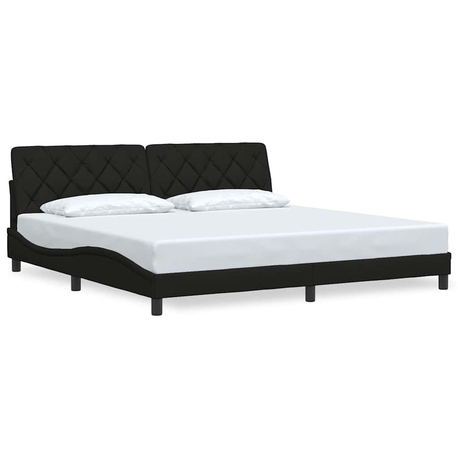 Bedframe zonder matras stof zwart 200x200 cm