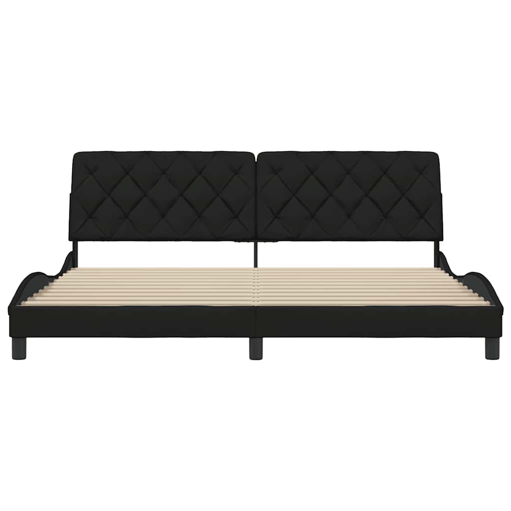 Bedframe zonder matras stof zwart 200x200 cm