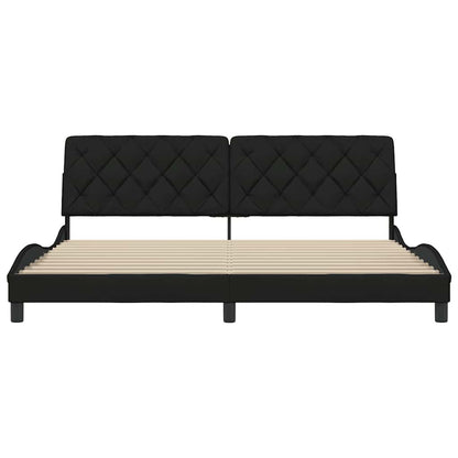 Bedframe zonder matras stof zwart 200x200 cm