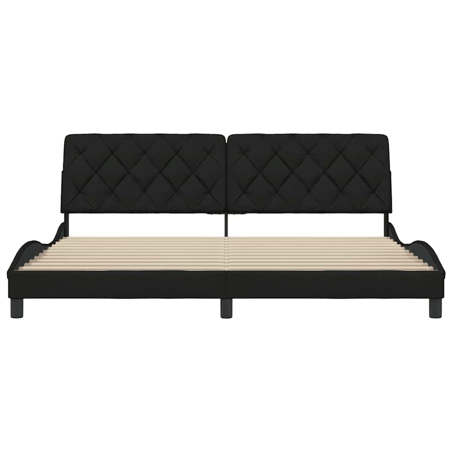 Bedframe zonder matras stof zwart 200x200 cm