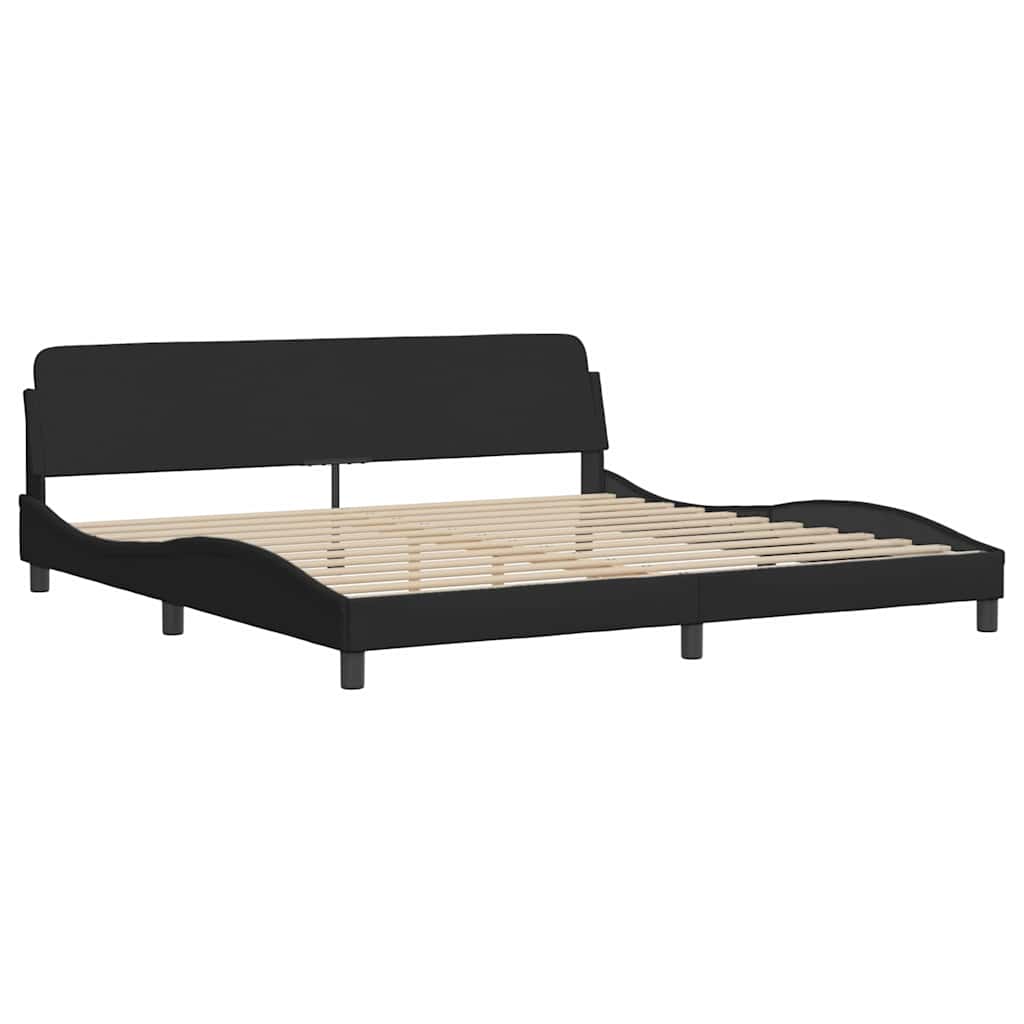 Bedframe zonder matras stof zwart 200x200 cm