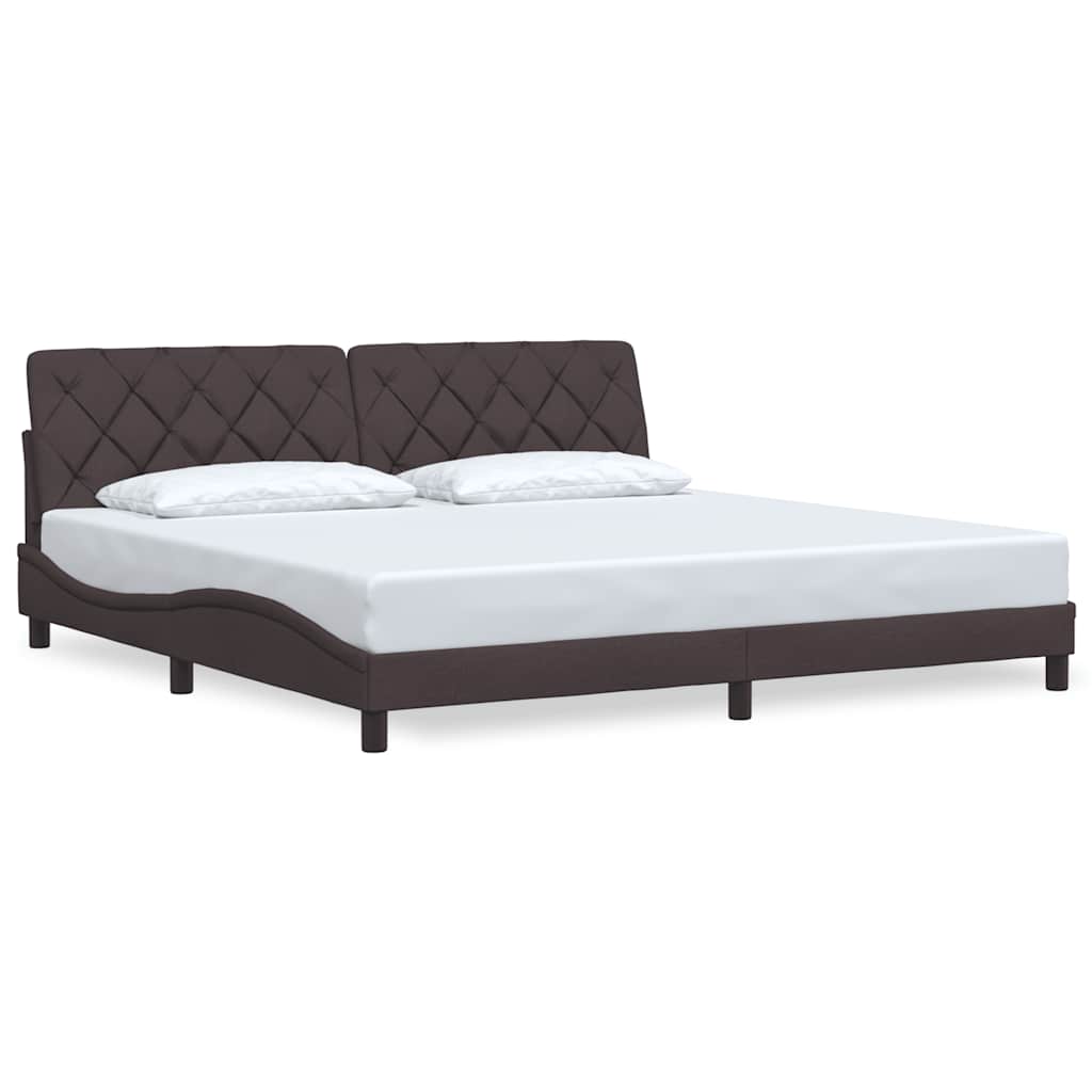 Bedframe Zonder Matras Stof 200 x 200 cm Donkerbruin