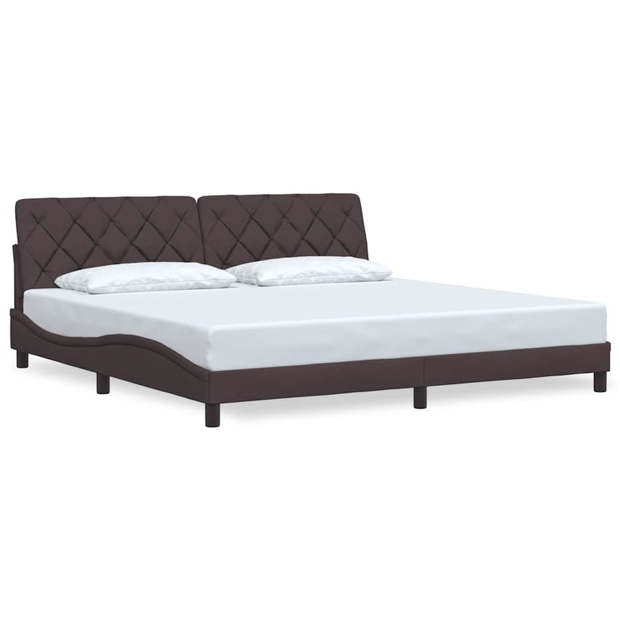 Bedframe Zonder Matras Stof 200 x 200 cm Donkerbruin