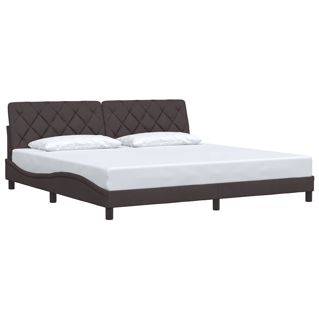 Bedframe Zonder Matras Stof 200 x 200 cm Donkerbruin