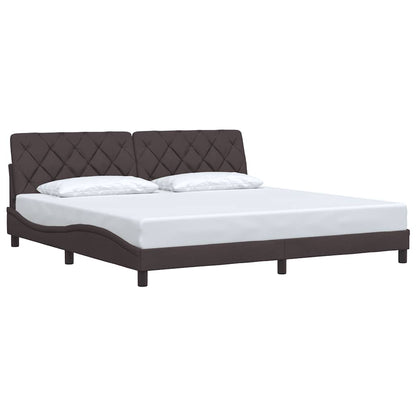 Bedframe Zonder Matras Stof 200 x 200 cm Donkerbruin