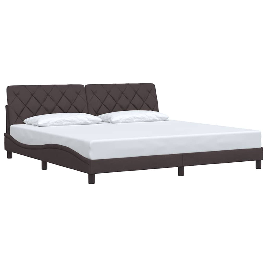 Bedframe Zonder Matras Stof 200 x 200 cm Donkerbruin